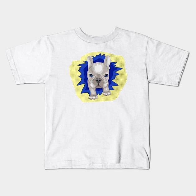 French Bulldog lover Cute Puppy comic Kids T-Shirt by KateQR